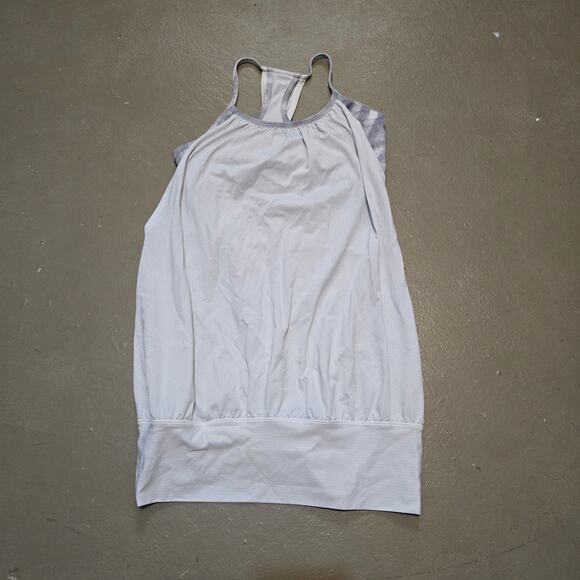 Lululemon White‎ No limits Tank Top in Blazer Fossil Women’s Size 4 - Picture 4 of 6